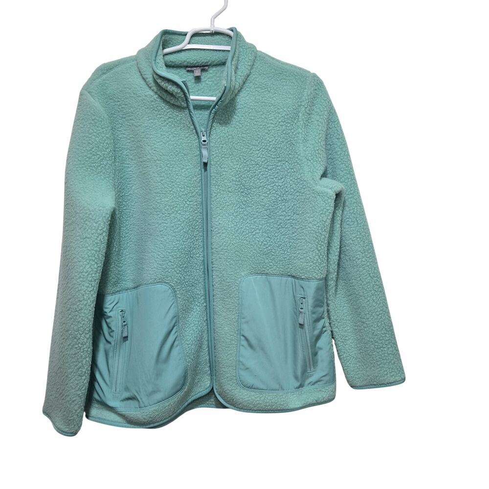 T by Talbots Mint Green Fleece Zip Jacket Women’s Medium
